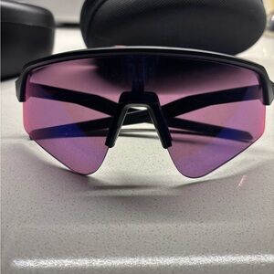 Oakley Sports Sunglasses Pink/Purple Lens with Black Frame
